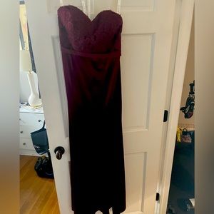 Azazie Burgundy Velvet Gown